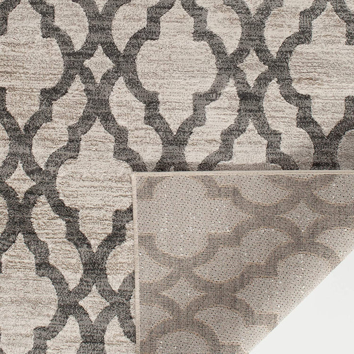 MISC Dozer Birch/Sterling 5' X 7'6" Ivory Geometric Polypropylene Contains Latex Stain Resistant