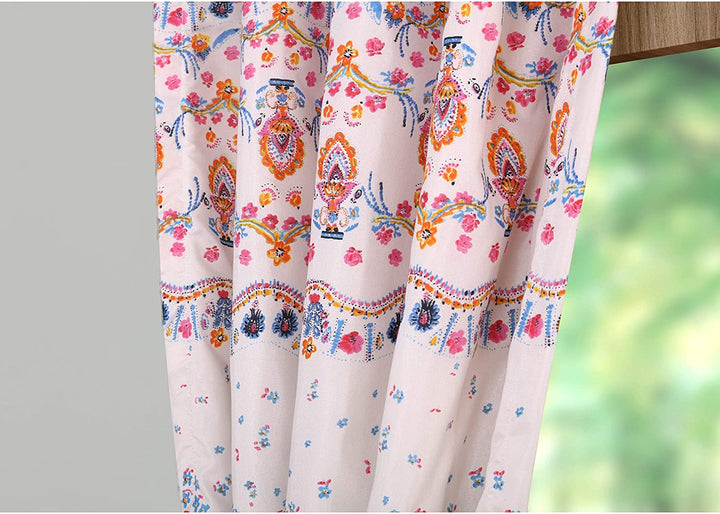 Amber Curtain Panel Pair Color Floral Bohemian Eclectic Casual Polyester Lined - Diamond Home USA