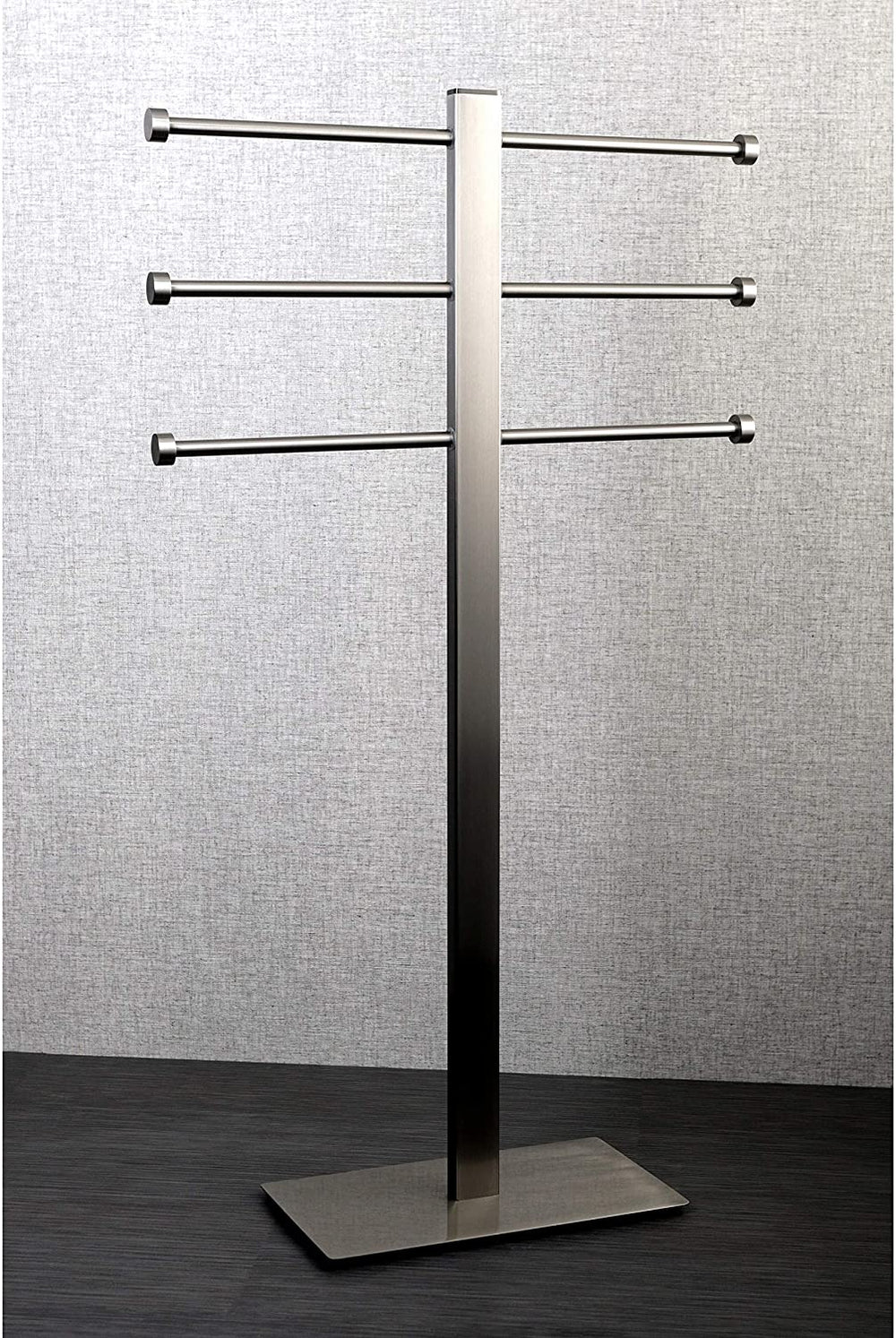Brushed Nickel Freestanding Stainless Steel Towel Holder Grey Metal Finish