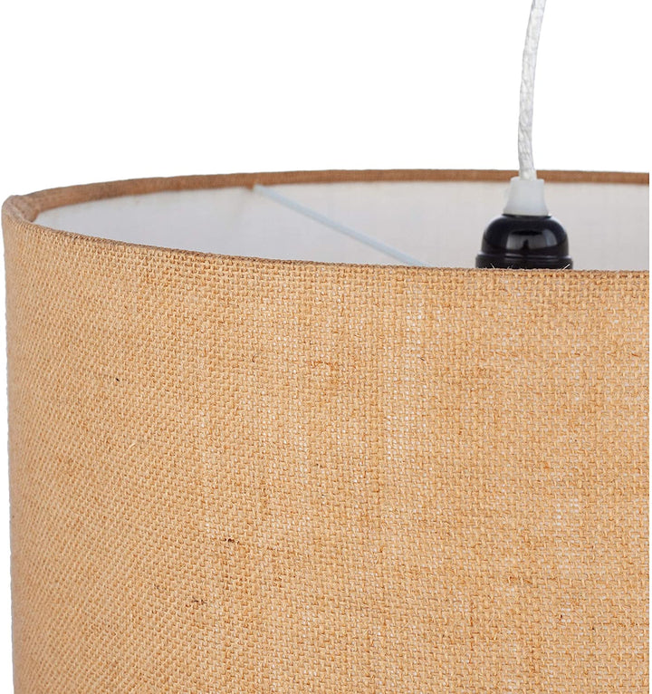 Geometric Jute 16 inch Drum 12" h X 16" w 16" d Brown Gold Tan Modern Contemporary Fabric Metal - Diamond Home USA