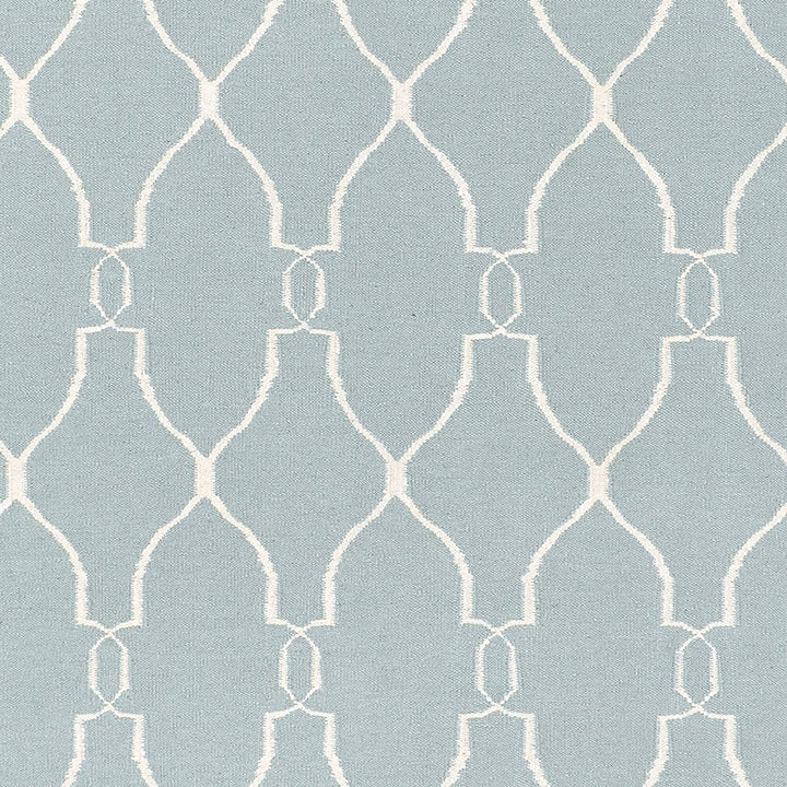 MISC Hand Woven Blue Wool Area Rug 2'6" X 8' Runner Geometric Latex Free Handmade