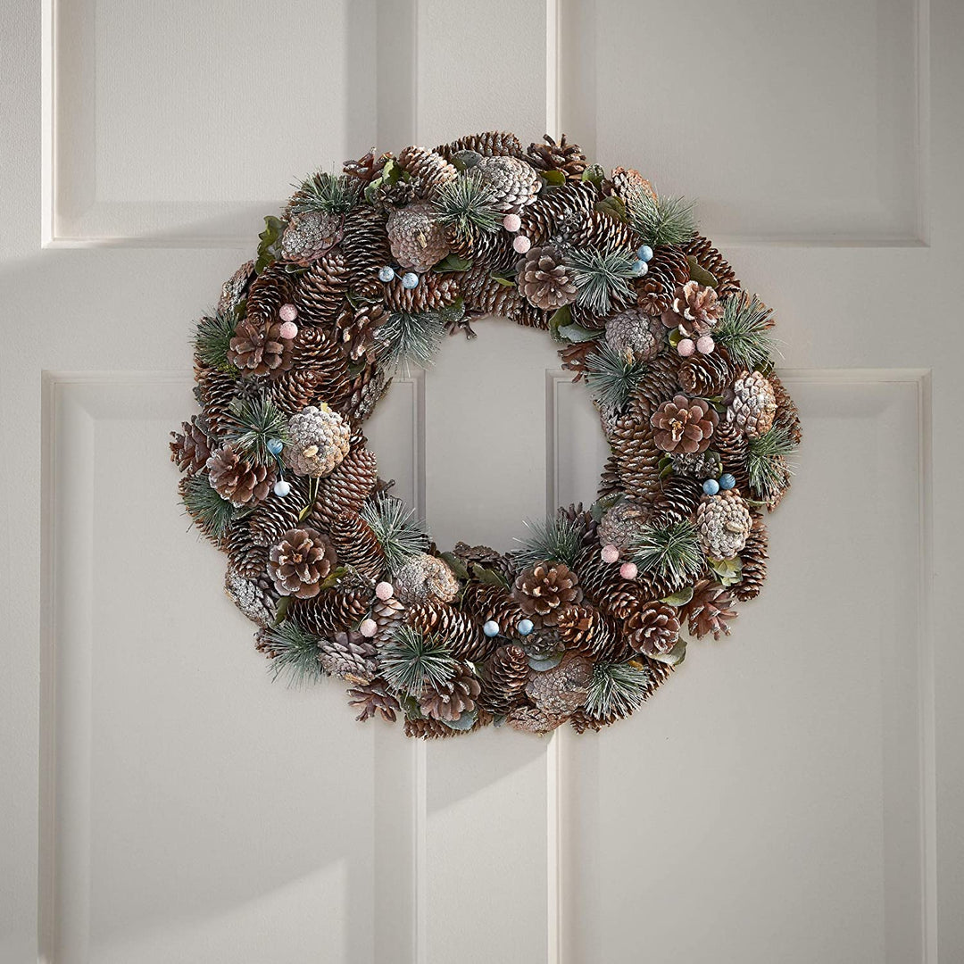 Modern 18 5" Pine Cone Glitter Artificial Christmas Wreath