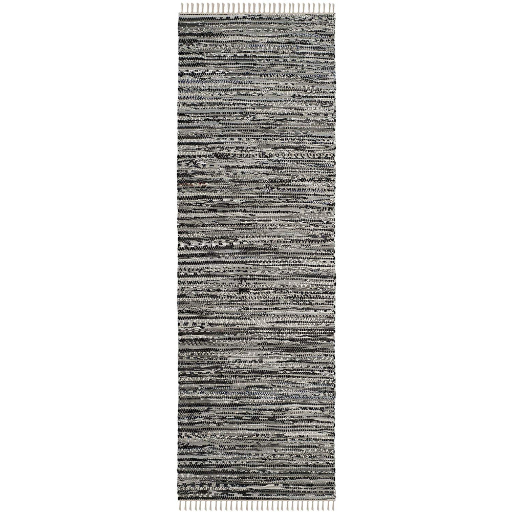 Rag Rug Runner Tassels White Black Grey Rags Weave Floor Mat Hallway Kitchen Entryway Trendy Bohemian Theme Indoor Carpet Vibrant Multicolor Flatweave