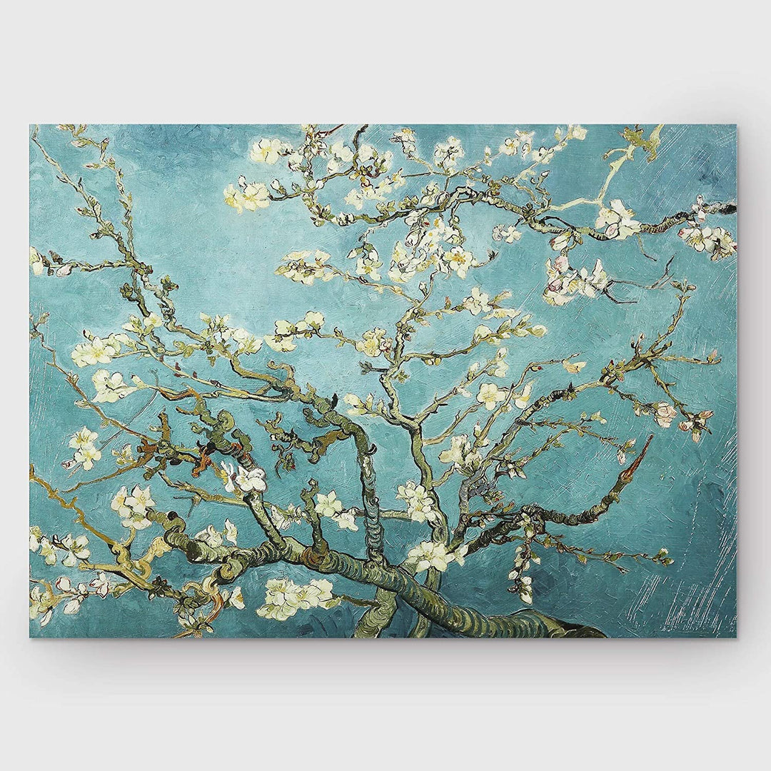 Branches Almond Blossom' by Vincent Van Gogh Stretched Canvas Wall Art Traditional Rectangle - Diamond Home USA