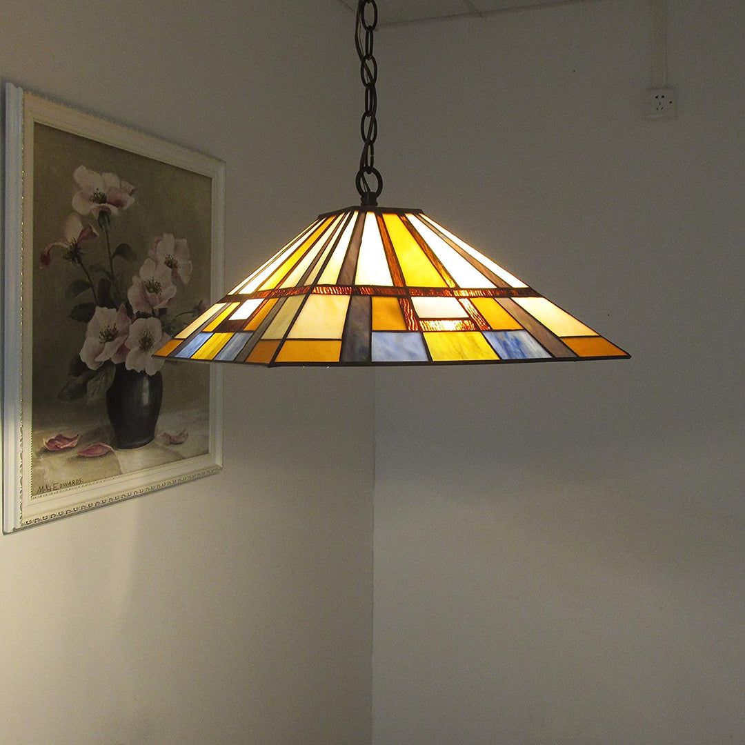 Tiffany 2 Light Blackish Bronze Pendant Color Art Glass Metal Dimmable