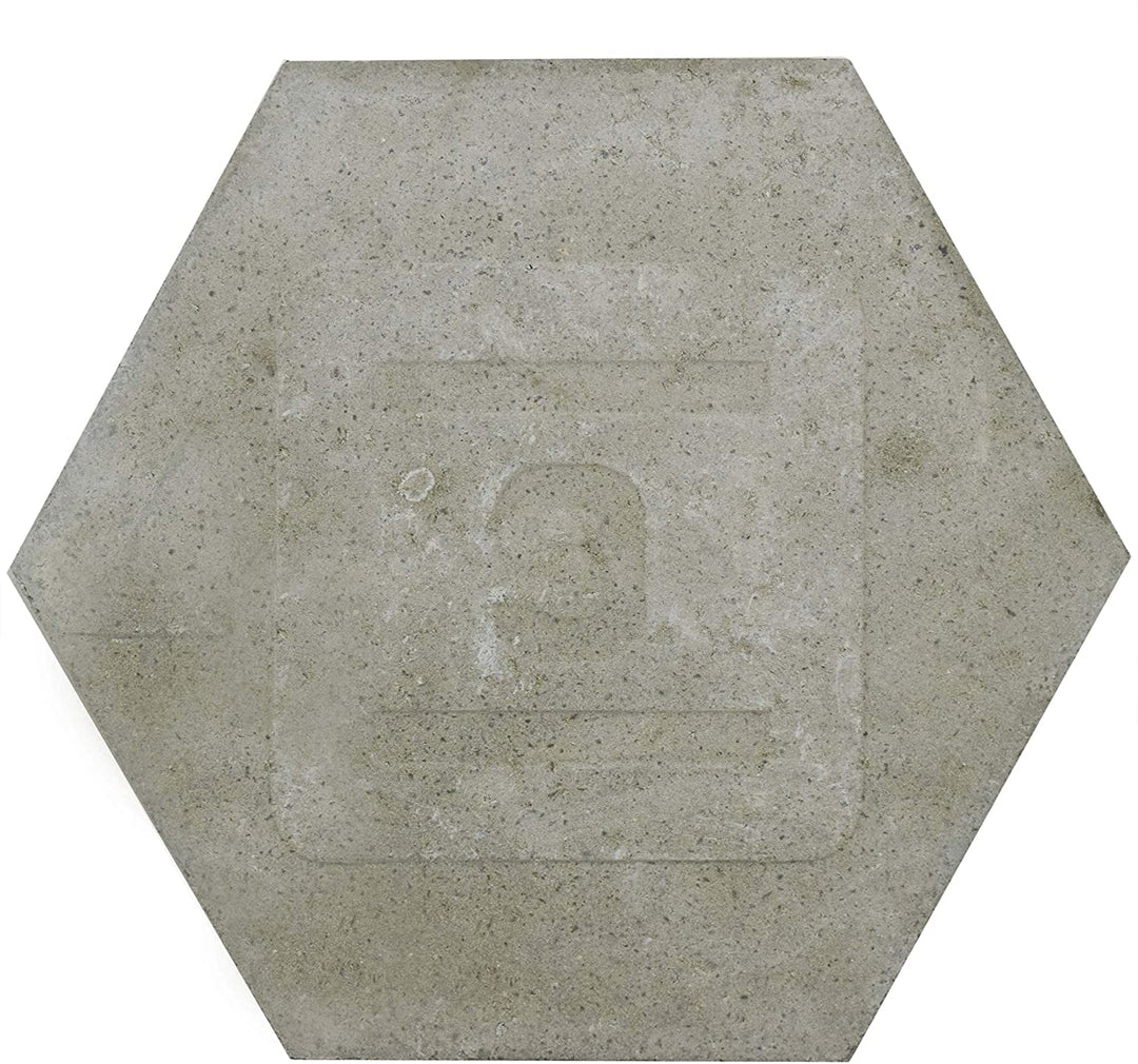Cement Hex Channel Floor Wall Tile (12 Tiles/5 05 Sqft ) Grey Hexagon Ceramic Handmade - Diamond Home USA