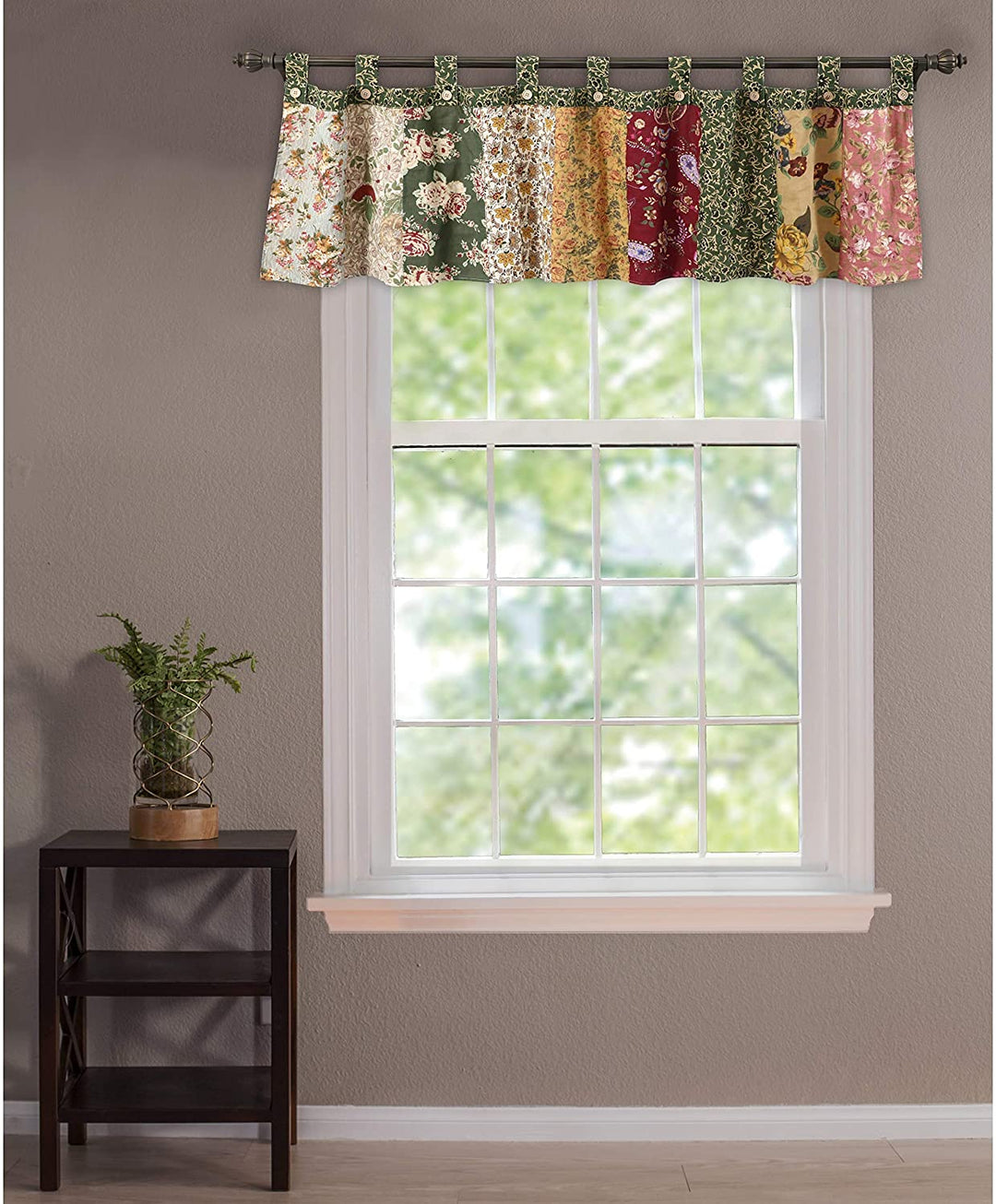 Antique Chic Valance Patchwork Color Floral Traditional 100%