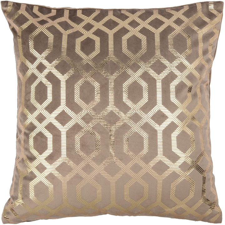18 inch Art Throw Pillow Taupe Geometric Modern Contemporary Polyester - Diamond Home USA