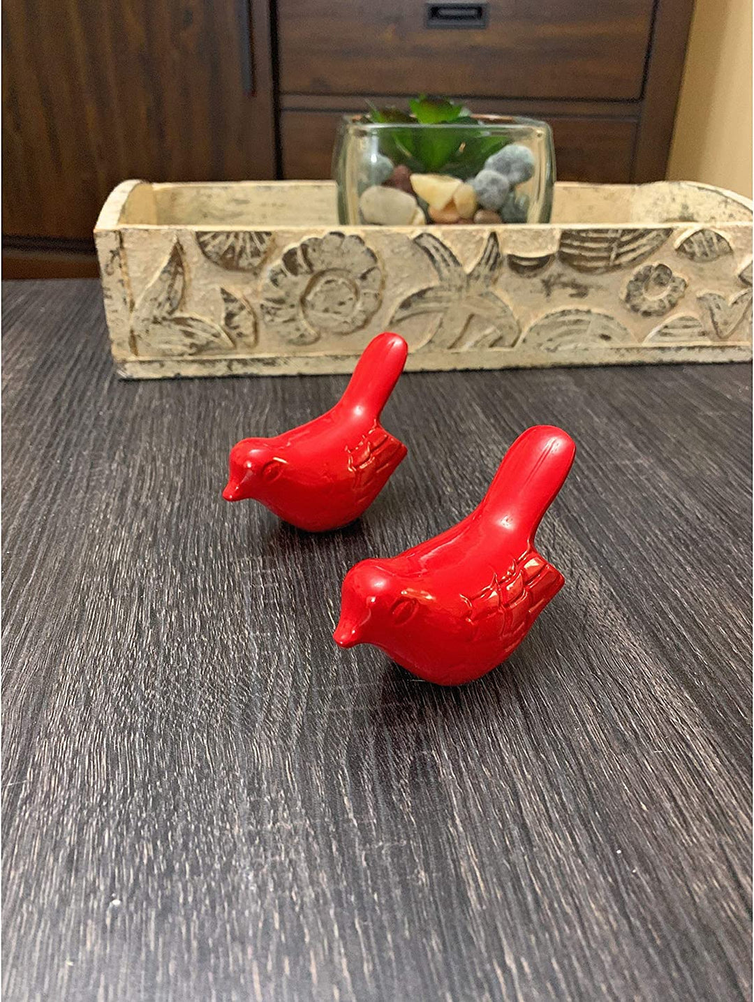 Bird Figurine Health Happiness Red Set 2 3 5" Animals