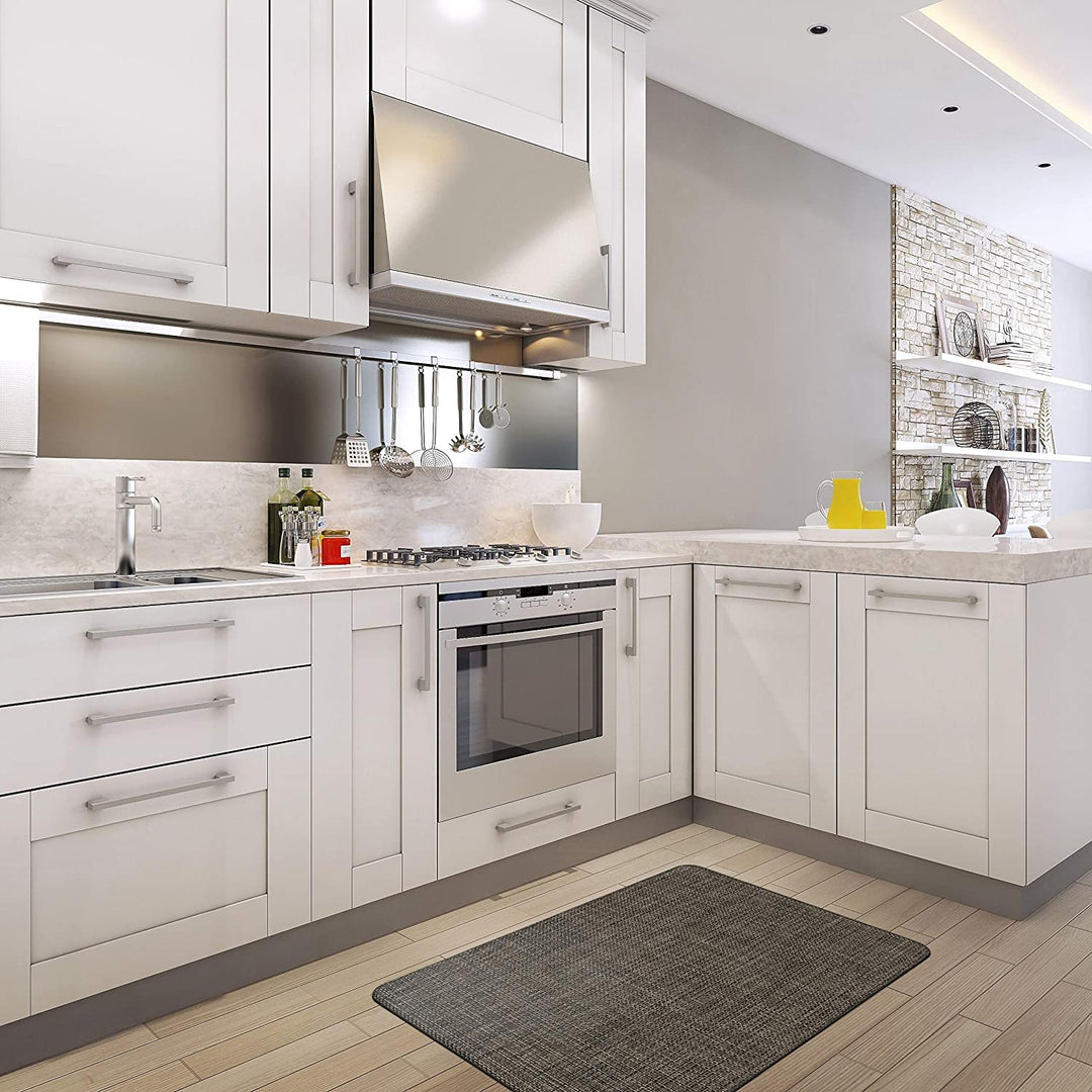 Texture Anti Fatigue Mat Beige 20" X 30" Ivory Solid Casual Modern Contemporary Transitional Rectangle Polyester Synthetic Latex Free Cushioned Non