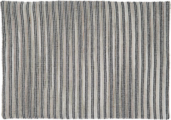 Table Placemats Corded Line Design (Set 4) Black White