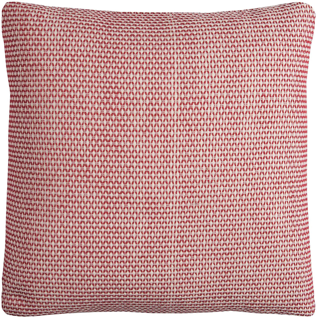Solid Red Cotton Textured Decorative Throw Pillow