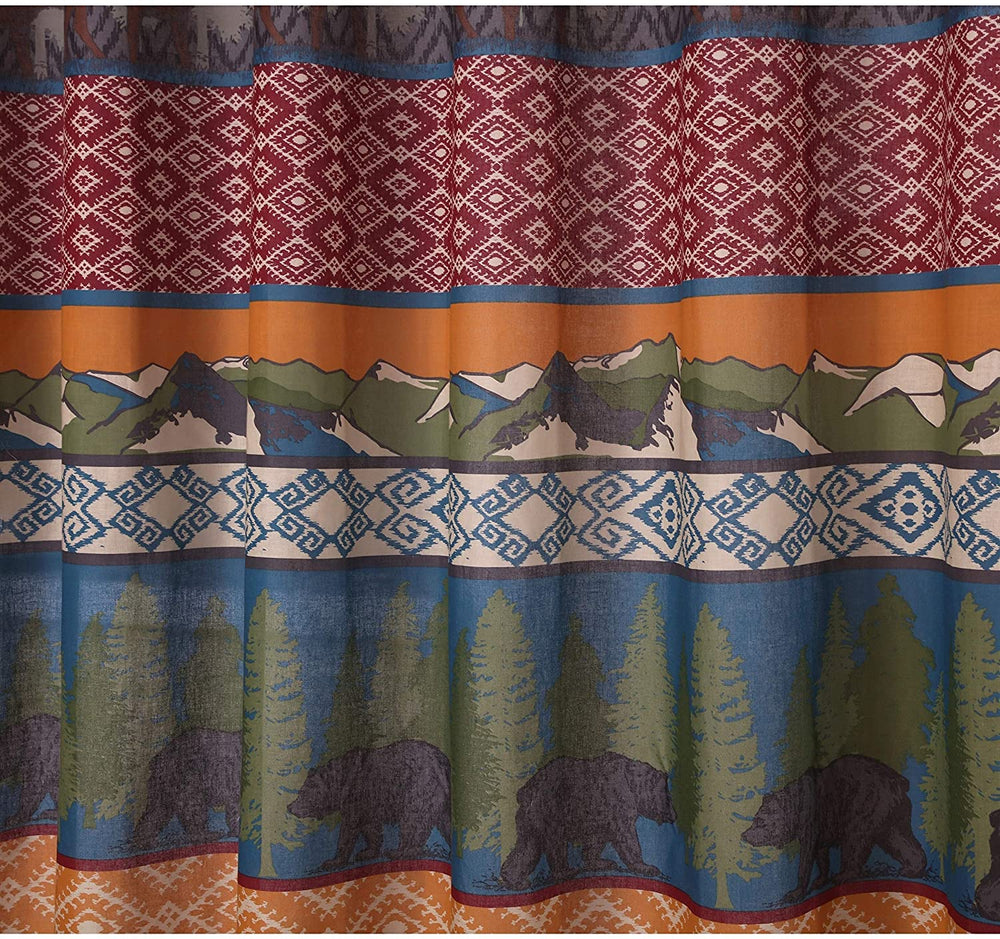 Black Bear Lodge Shower Curtain - Diamond Home USA