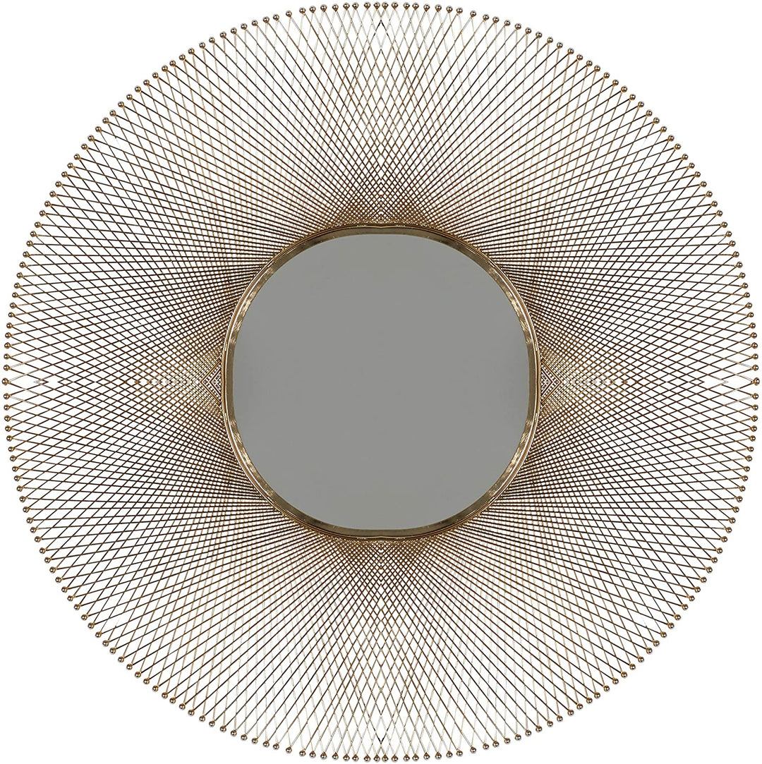 Extra Large Gold Metal Geometric Accent Mirror 45 5" 46 X