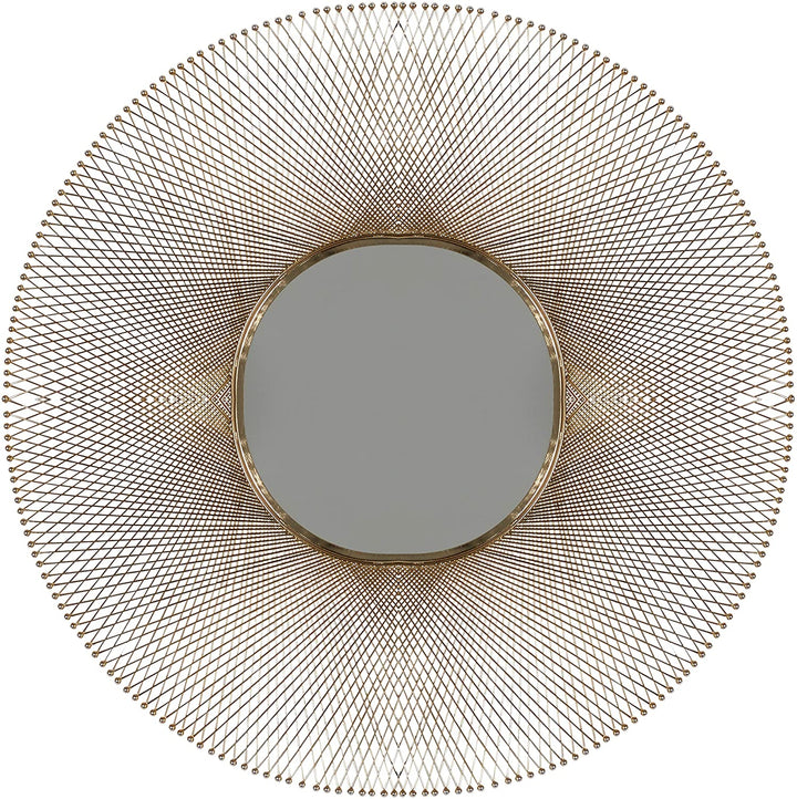 Extra Large Gold Metal Geometric Accent Mirror 45 5" 46 X
