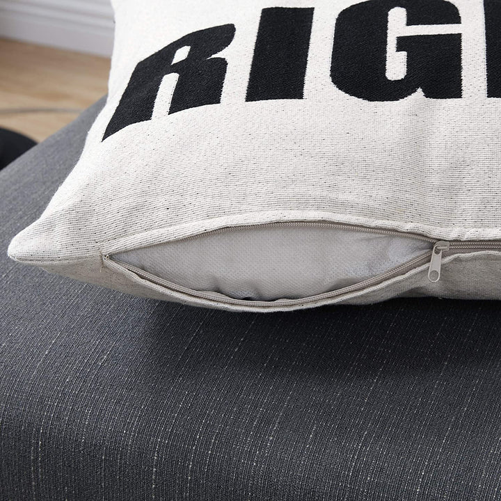 MISC Right Decorative Toss Throw Accent Pillow B Ivory Quotes Sayings Novelty Polyester Single Removable Cover