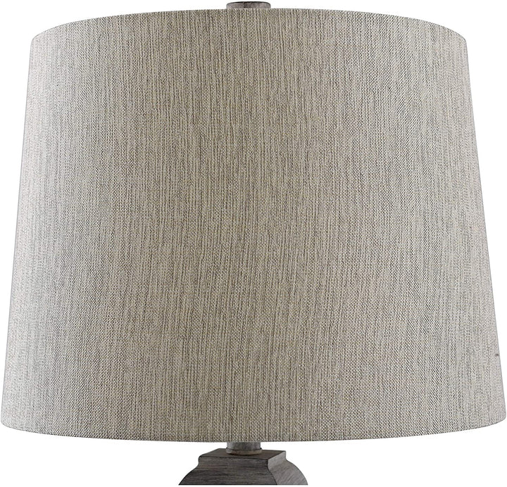 Grey Distressed Turn Table Lamp Transitional - Diamond Home USA