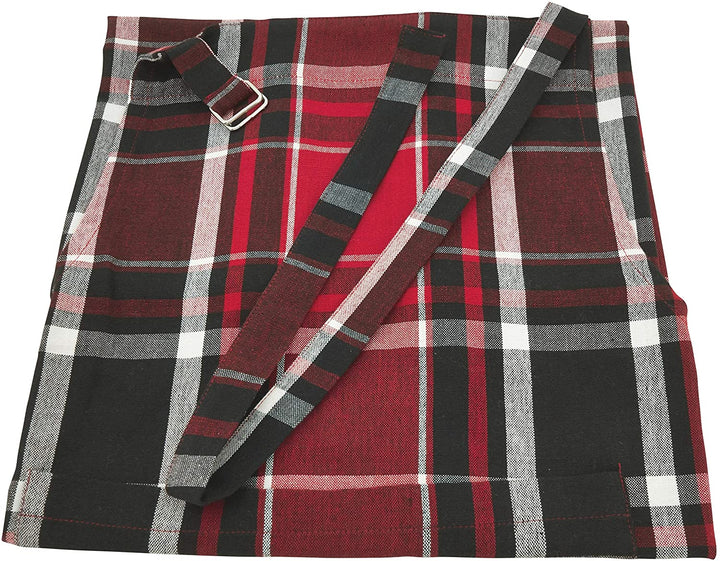 Classic Plaid Cotton Apron Red
