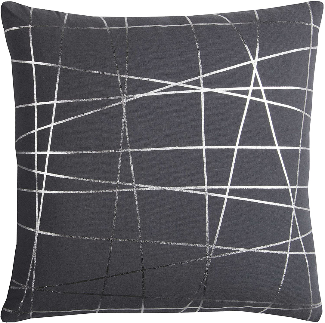 20 inch Grey Abstract Cotton Casement Decorative Throw