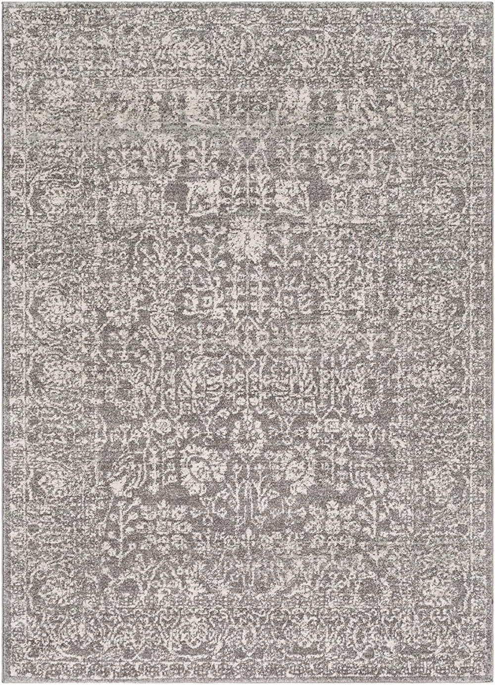 MISC Vintage Nomad Area Rug 6'7" X 9' Grey Oriental Transitional Rectangle Polypropylene Synthetic Latex Free Pet Friendly Stain Resistant