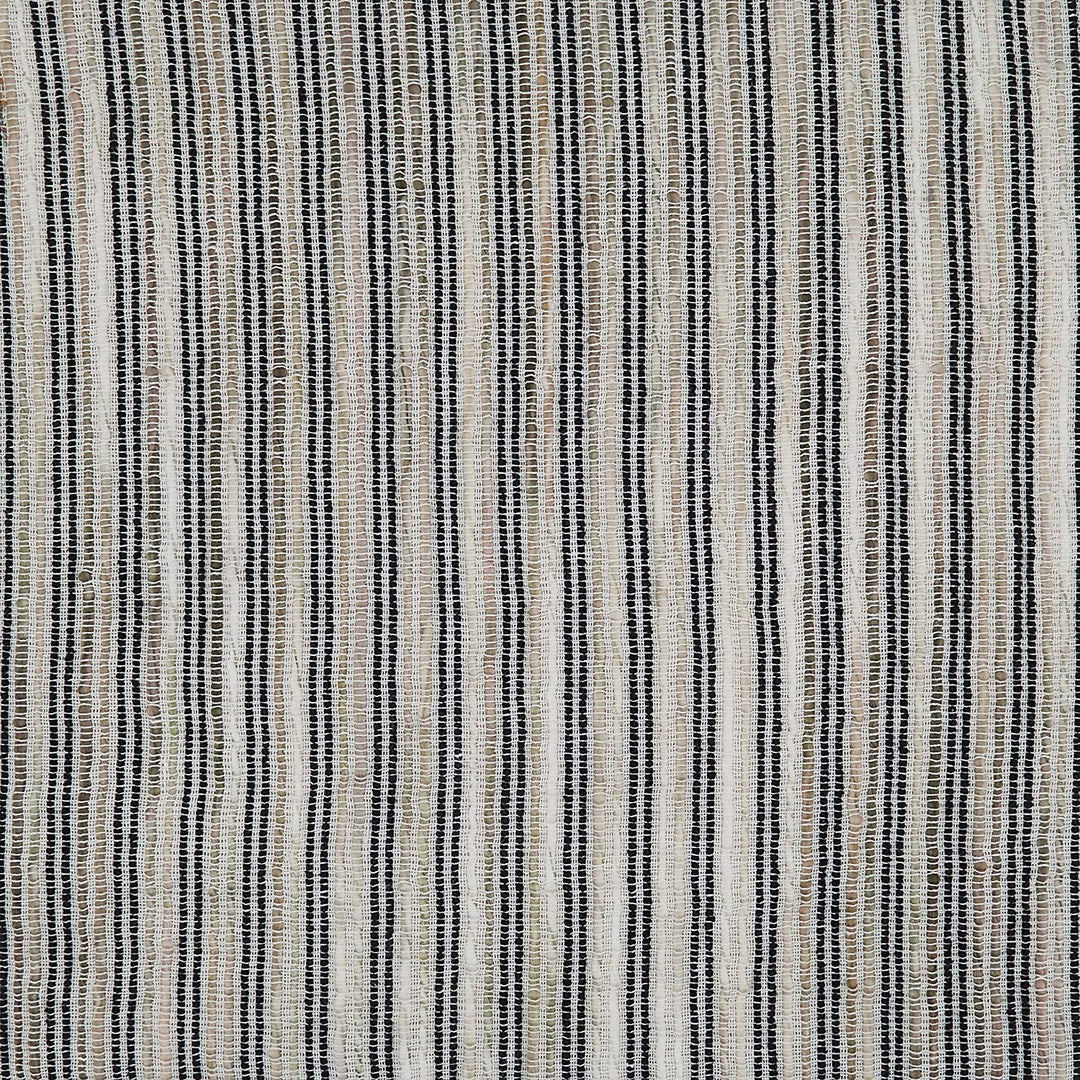 Table Placemats Corded Line Design (Set 4) Black White Oblong Cotton Blend - Diamond Home USA