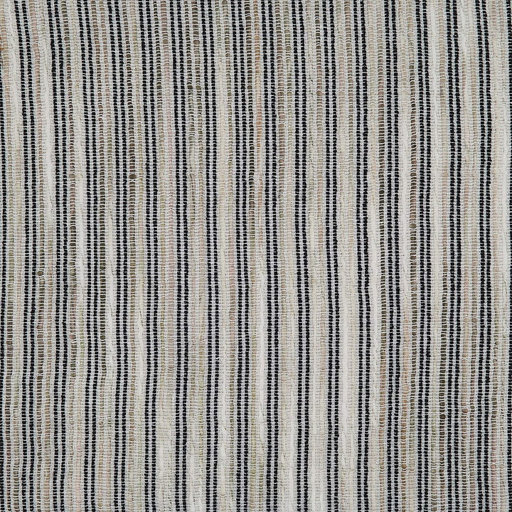 Table Placemats Corded Line Design (Set 4) Black White Oblong Cotton Blend - Diamond Home USA