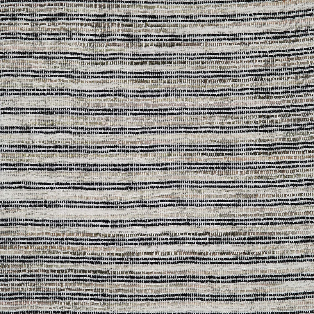 Table Runner Corded Line Design Black Cotton Blend - Diamond Home USA