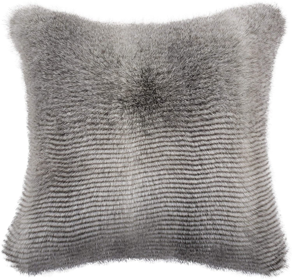 20 inch Wavy Grey Decorative Pillow Animal Modern Contemporary Acrylic Single