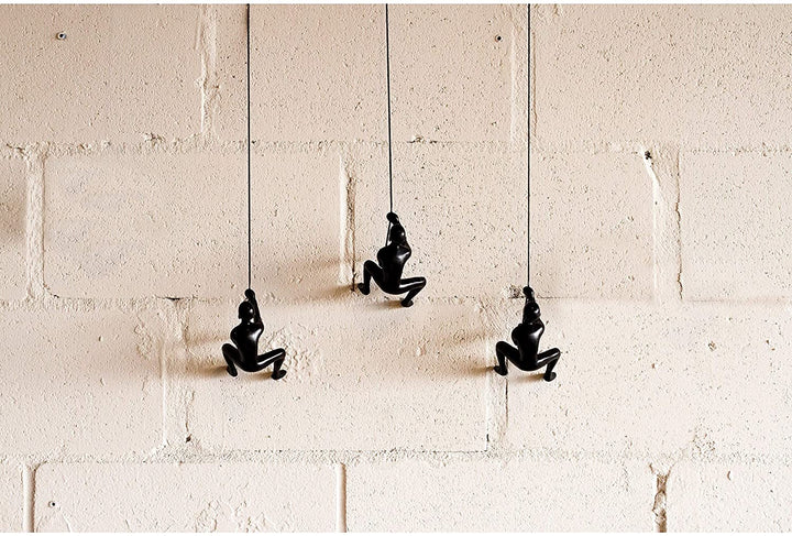 Black Resin Climbing Boy Wall Sculptures (Set 3) Modern