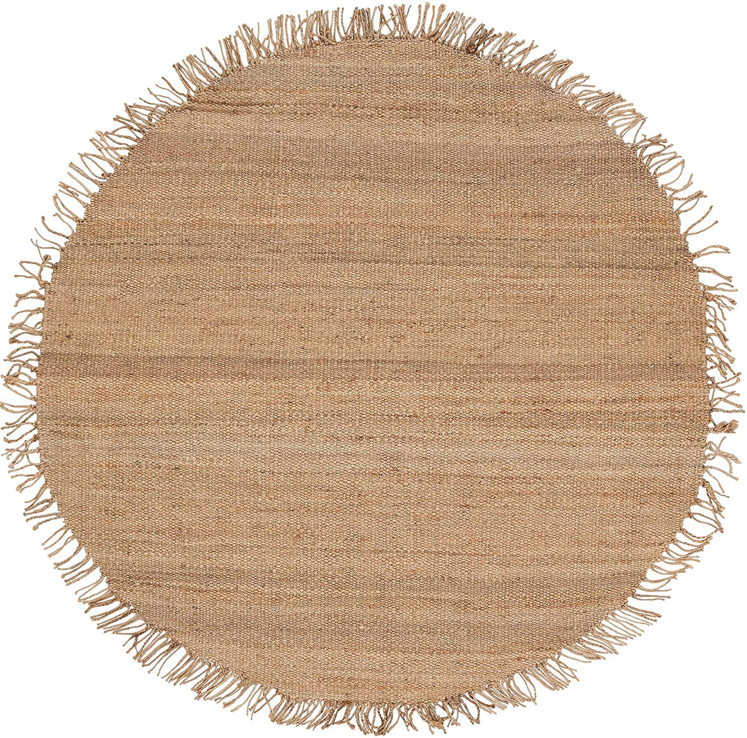 Hand Woven Natural Fiber Jute Area Rug 6' Round Brown