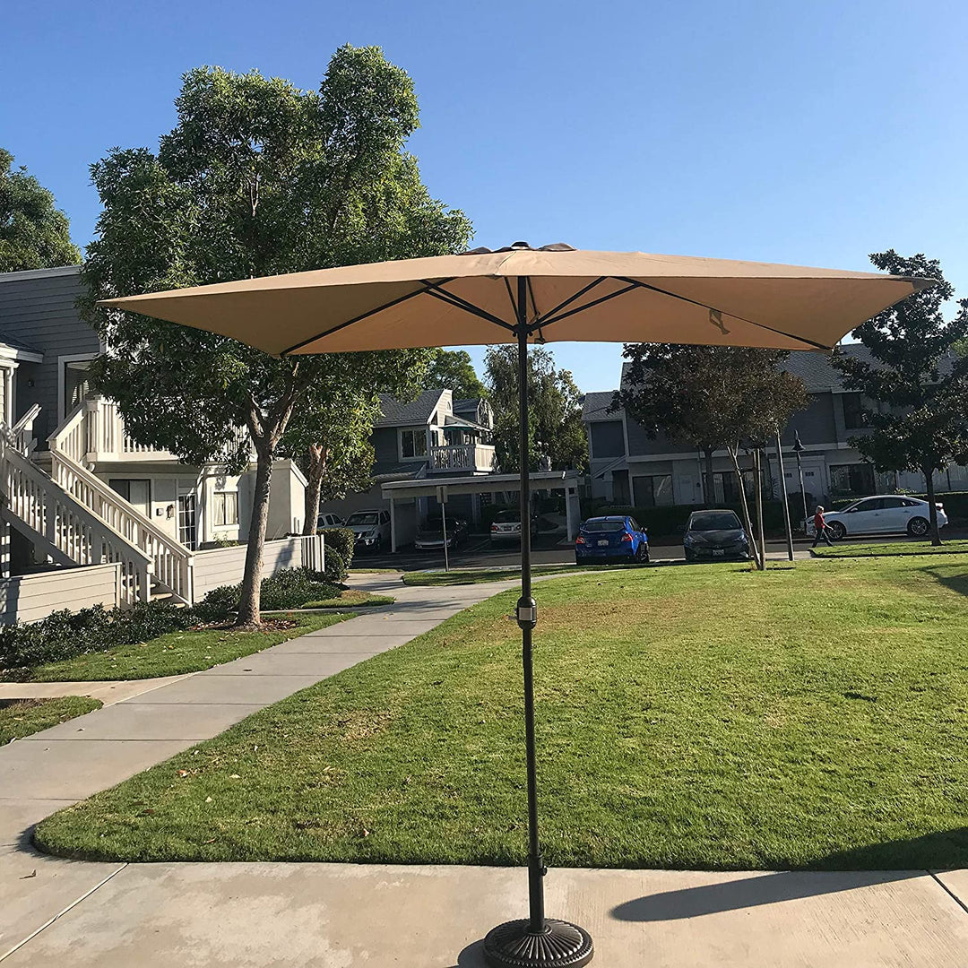 10' X 6 5' Rectangular Market Umbrella Green Nature Modern
