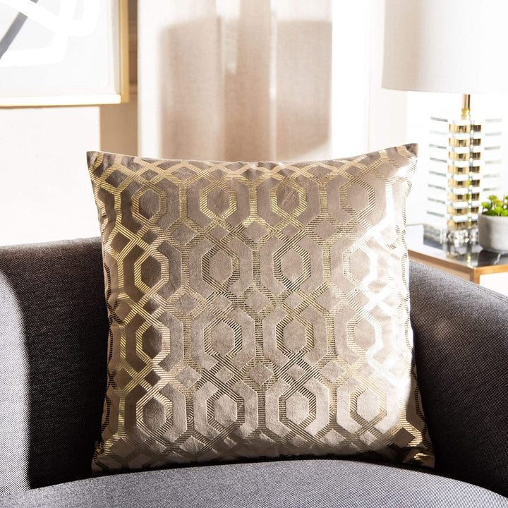 18 inch Art Throw Pillow Taupe Geometric Modern Contemporary