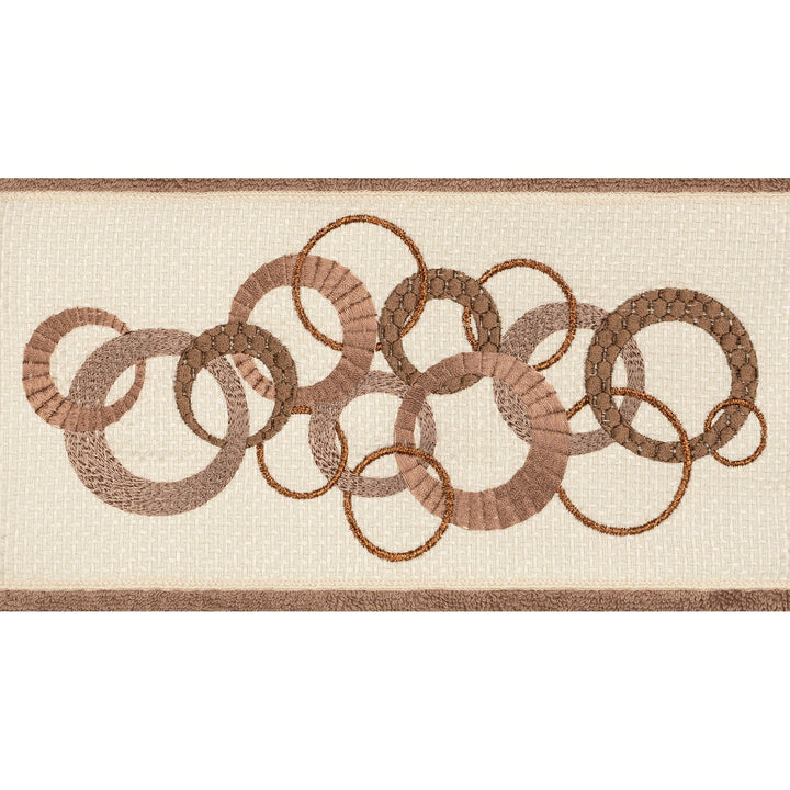 Turkish Cotton Circles Embroidered Latte Brown 8-piece Towel Set Terry Cloth