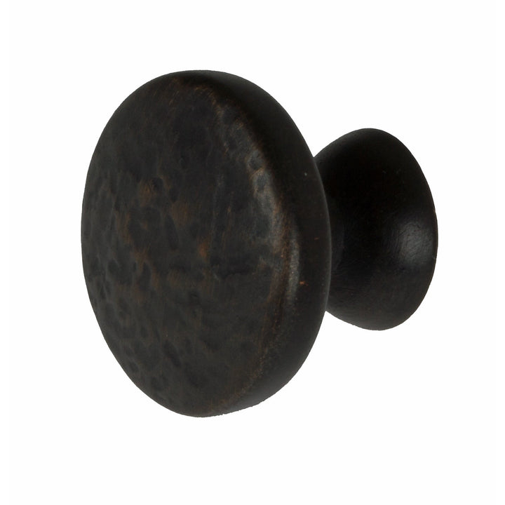 1.25 inch Oil Rubbed Bronze Round Hammered Finish Cabinet Knobs (Pack of 10) Brown Metal