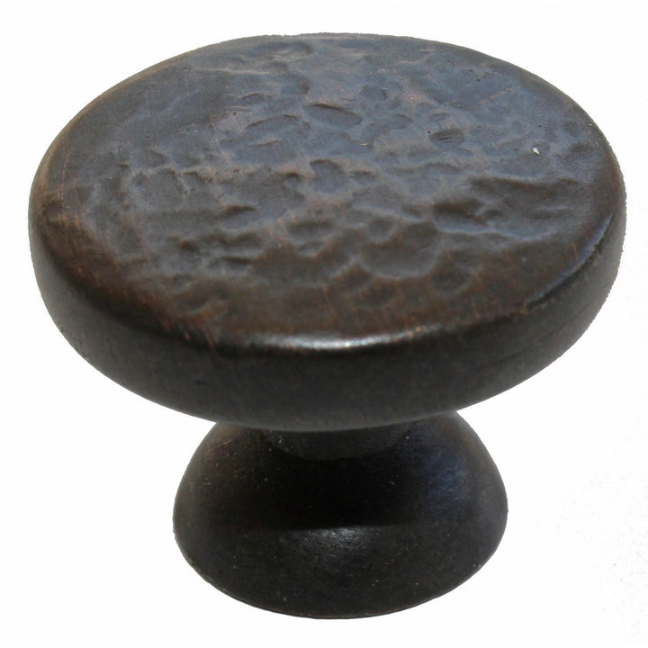 1.25 inch Oil Rubbed Bronze Round Hammered Finish Cabinet