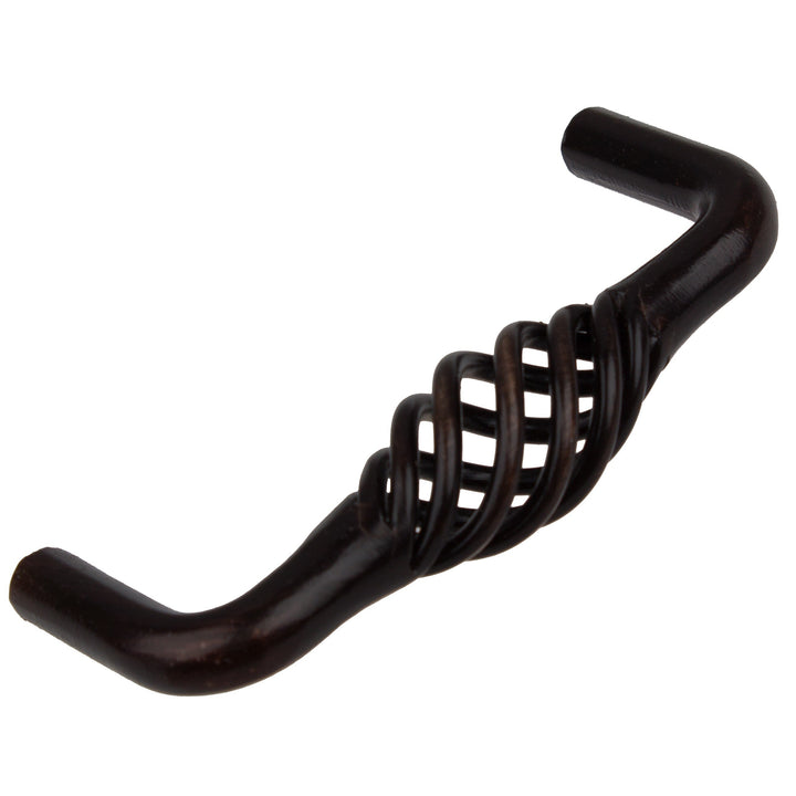 3-inch Screw Center Twisted Birdcage Cabinet Hardware Pull - Oil Rubbed Bronze (Pack of 10) Brown Metal Finish