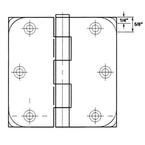 3 1/2 X 1/4-inch Radius Oil Rubbed Bronze Door Hinges (Case Of 24) Brown Traditional Metal Finish