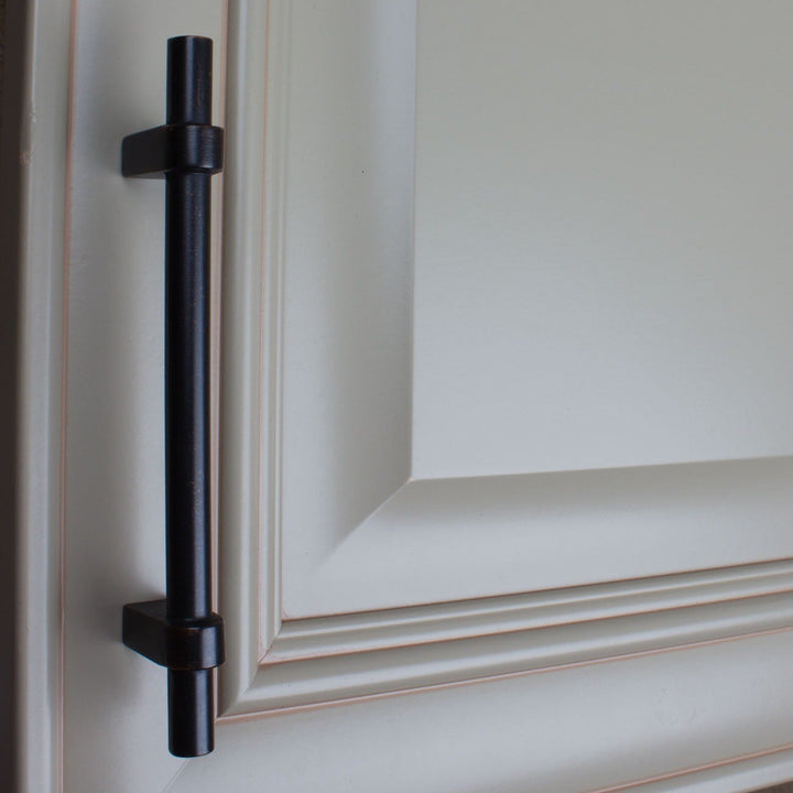 6-inch Oil Rubbed Bronze Zinc Euro T-bar Cabinet Handle Bar Pulls (Case Of 25) Black Brown Modern Contemporary Metal Finish