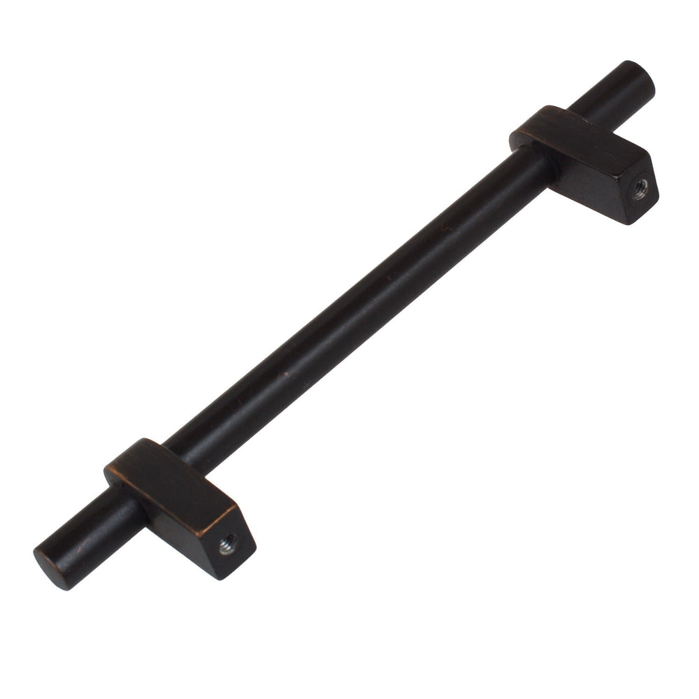 6-inch Oil Rubbed Bronze Zinc Euro T-bar Cabinet Handle Bar Pulls (Case Of 25) Black Brown Modern Contemporary Metal Finish