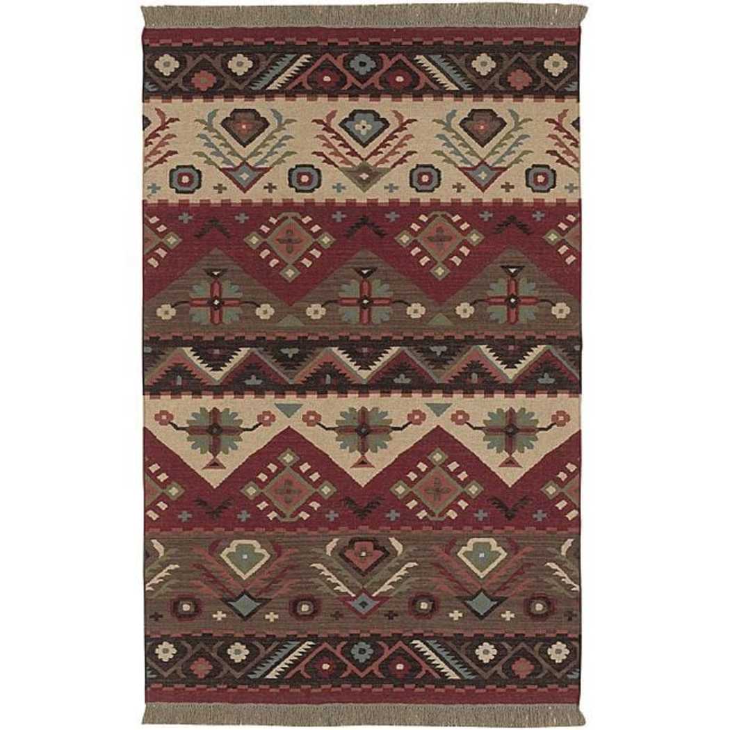 5x8 Red Green Southwest Aztec Area Rug Rectangle Shaped