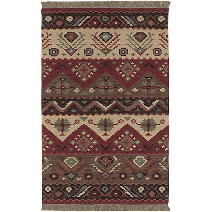 5x8 Red Green Southwest Aztec Area Rug Rectangle Shaped