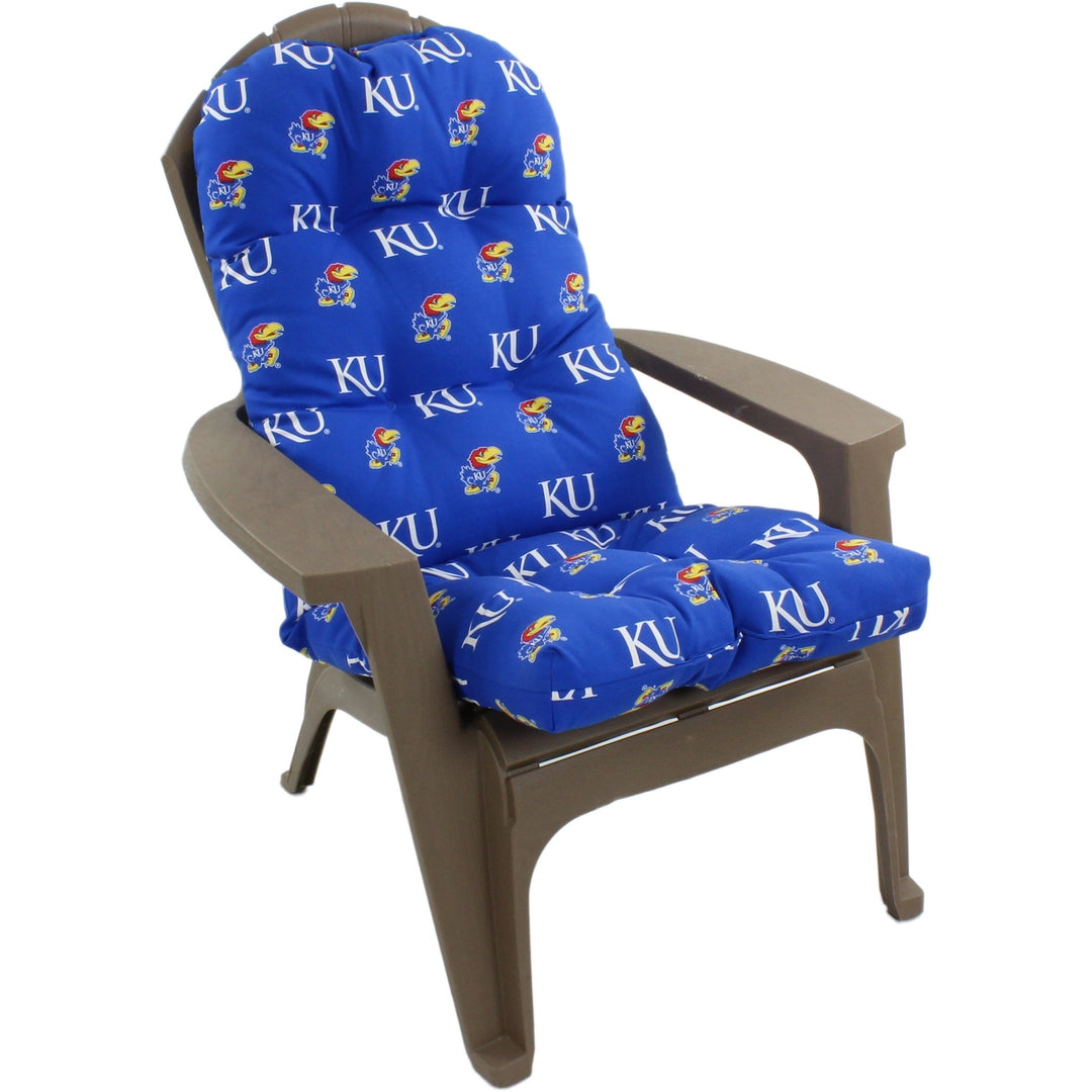Kansas Jayhawks Adirondack Chair Cushion Multi Color Solid Casual Polyester Uv Resistant