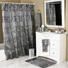 Cracked Glass Pattern Shower in Metallic Bathroom