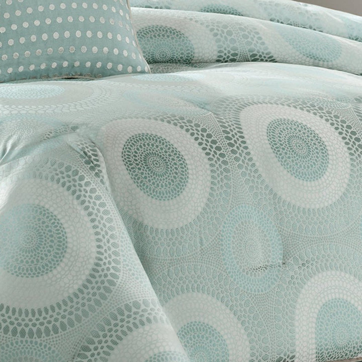 Embroidered Motif Comforter Set Circle Adult Bedding Master Bedroom Stylish Geometric Jacquard Pattern Luxurious Themed Traditional Polyester