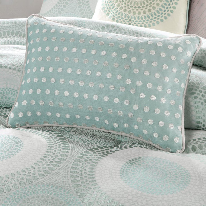 Embroidered Motif Comforter Set Circle Adult Bedding Master Bedroom Stylish Geometric Jacquard Pattern Luxurious Themed Traditional Polyester