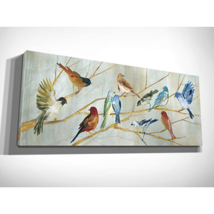 Birds Pattern Wall Art Rectangle Bird Theme Hanging Picture jay Farm House Wood Plaque Cottage French