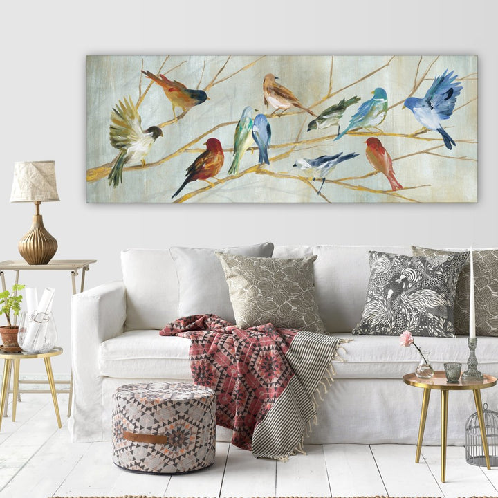 Birds Pattern Wall Art Rectangle Bird Theme Hanging