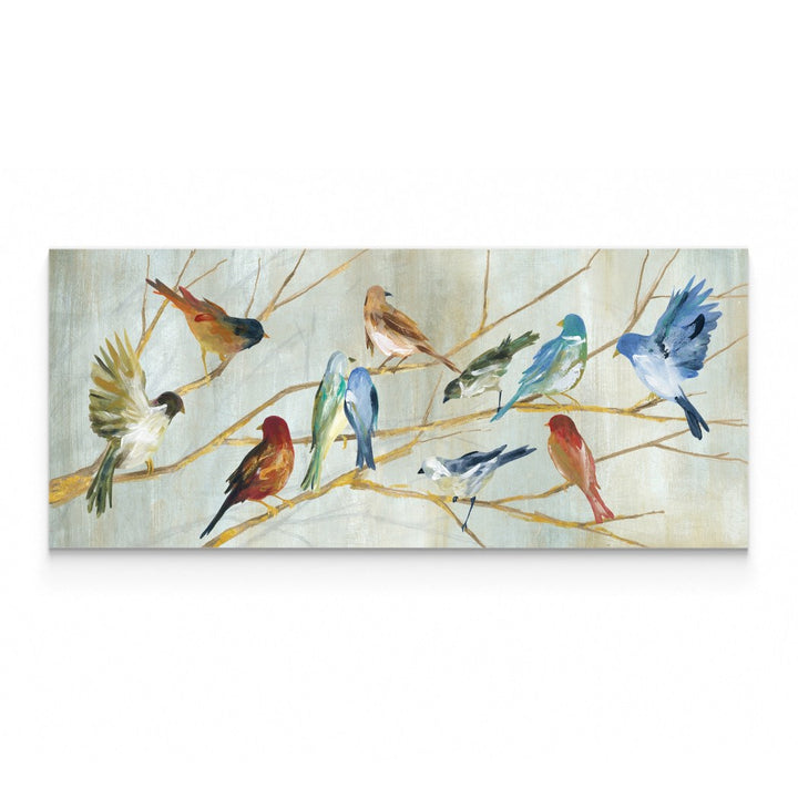 Birds Pattern Wall Art Rectangle Bird Theme Hanging Picture jay Farm House Wood Plaque Cottage French